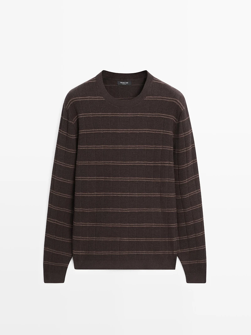 Pull maille rayures col rond
