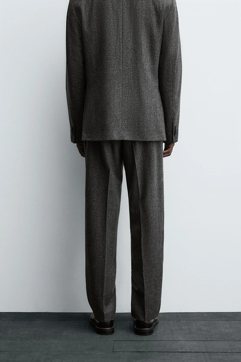 LIMITED EDITION WOOL TEXTURED SUIT PANTS