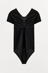 STOCKING BODYSUIT WITH METAL APPLIQUÉ