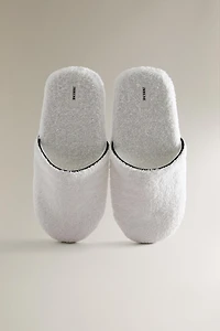 BATHROOM TERRYCLOTH SLIPPERS WITH PIPING