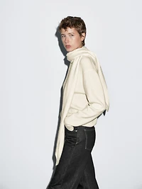 Pull col foulard 100 % cachemire