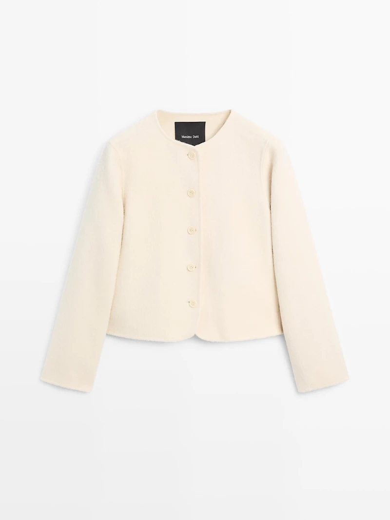 Short wool blend jacket