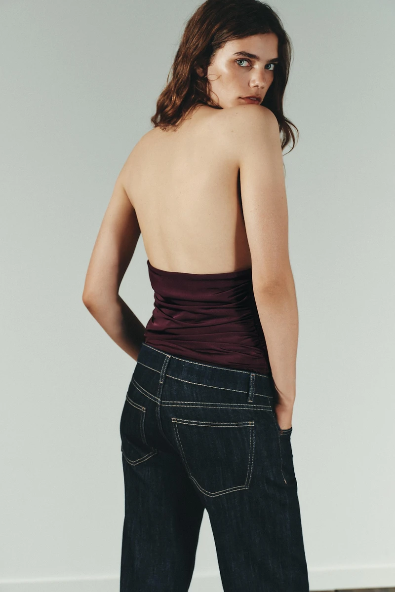 JEWEL NECK DRAPED BODYSUIT