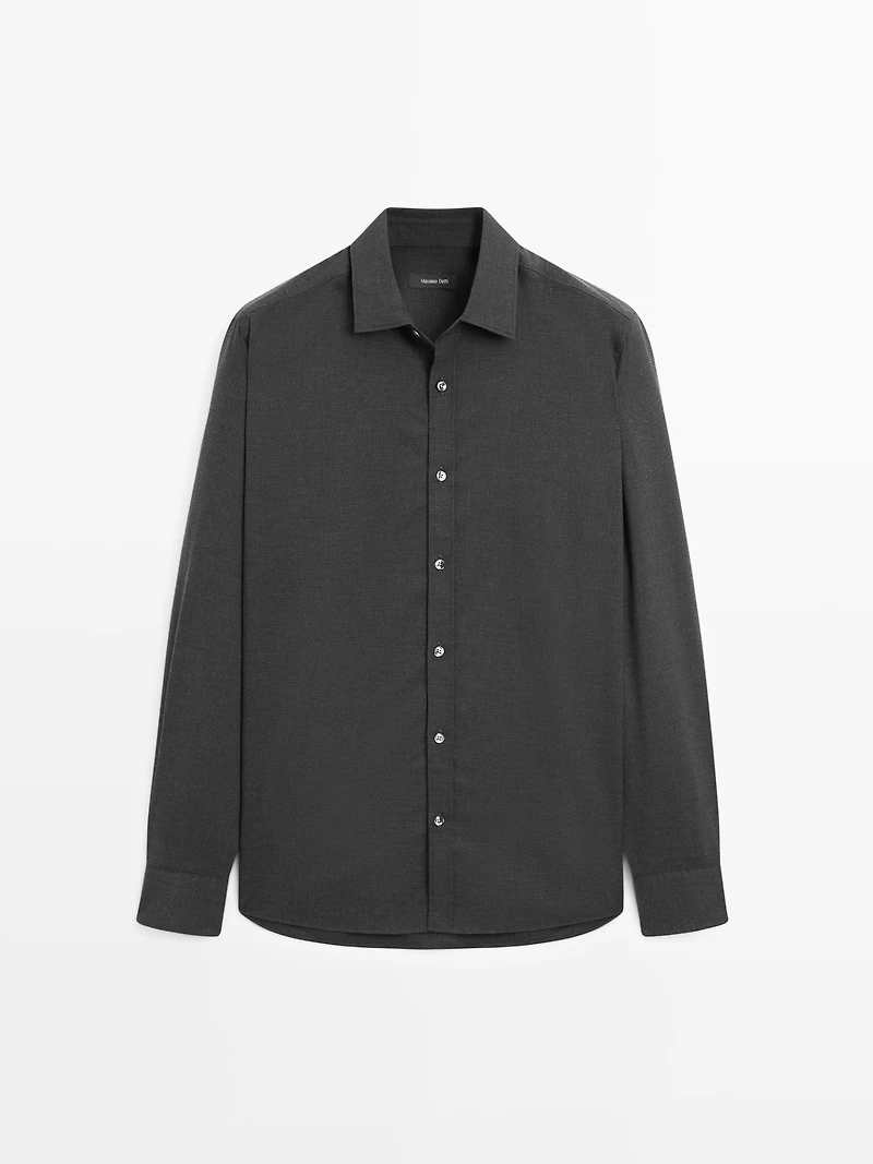Chemise regular à micro-carreaux