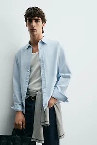 REGULAR FIT COTTON-SILK SHIRT