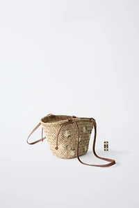 DAISY RAFFIA EFFECT BASKET