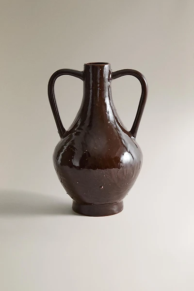 BROWN CERAMIC VASE
