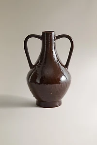 BROWN CERAMIC VASE
