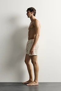 CHILI STRIPE MID-LENGTH SWIMSUIT
