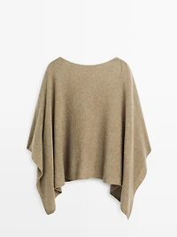 100% wool asymmetric knit cape