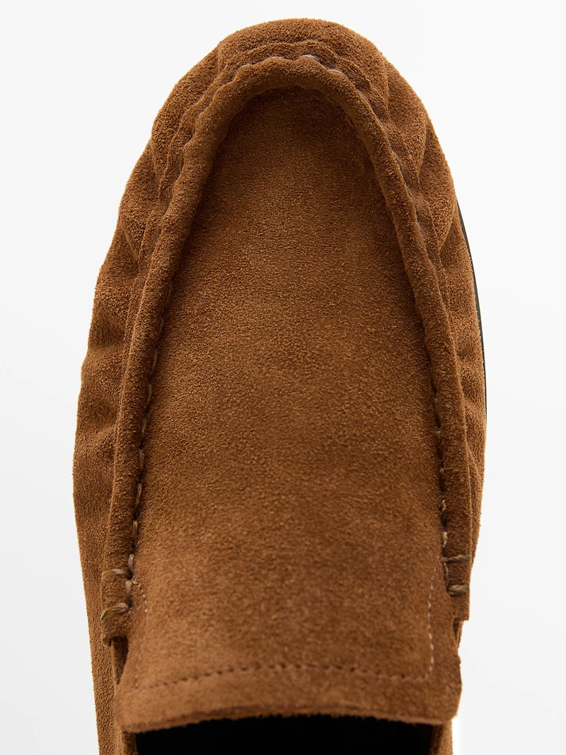 Soft split leather loafers