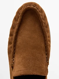 Soft split leather loafers