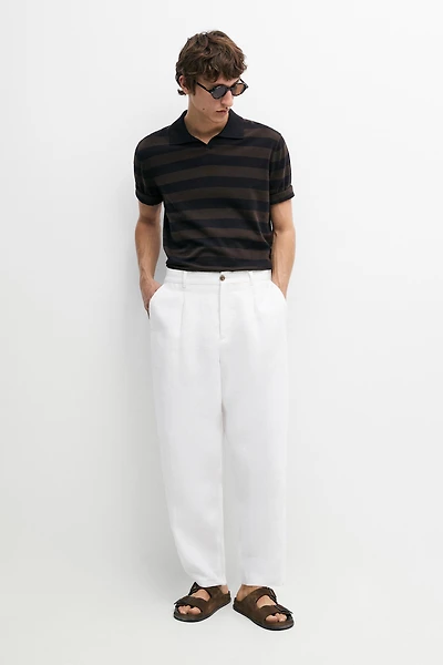 100% linen pants with dart detail