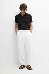 100% linen pants with dart detail
