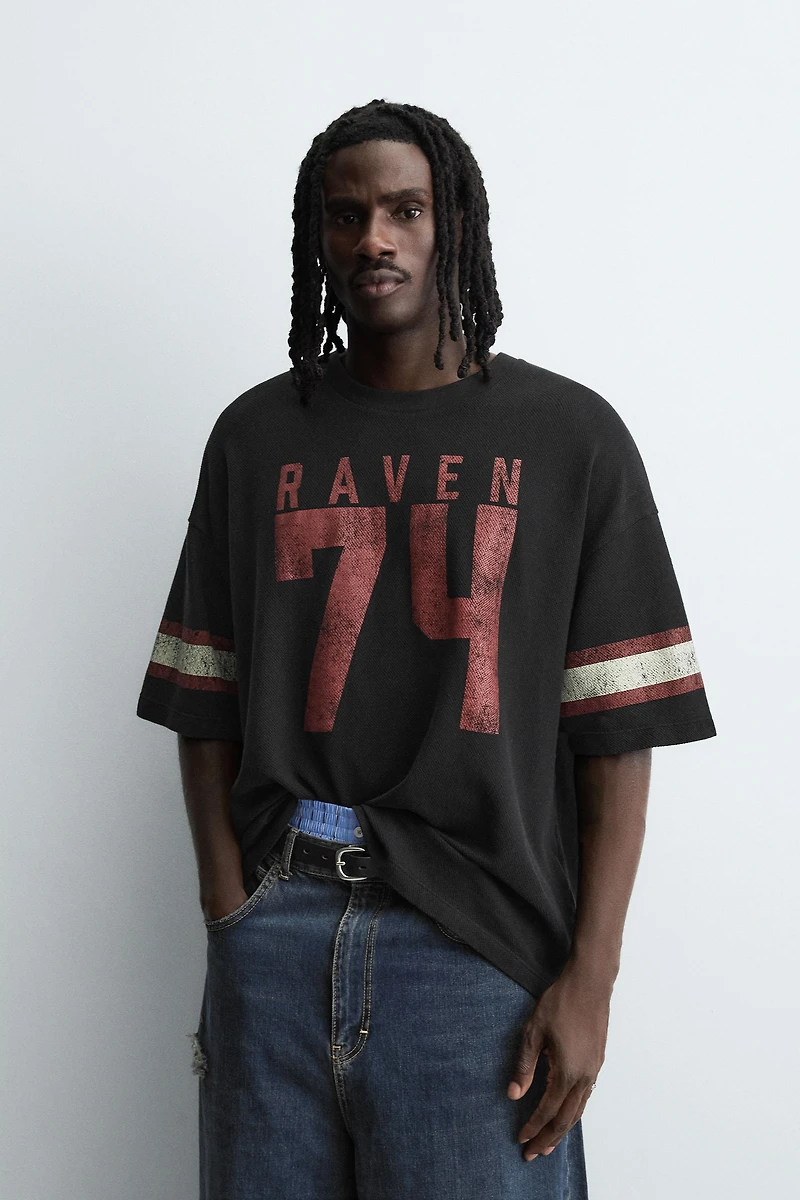 VARSITY OPEN WEAVE T-SHIRT