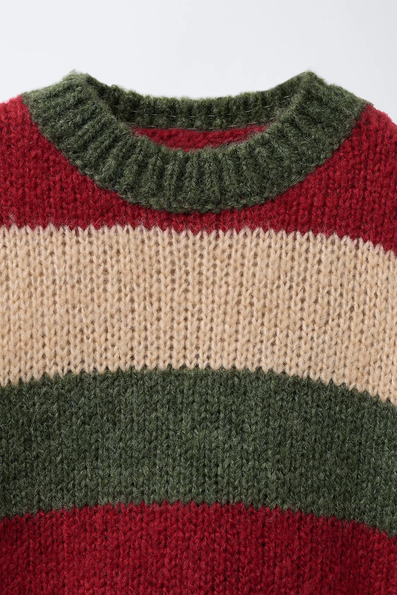 STRIPED KNIT SWEATER WITH WOOL
