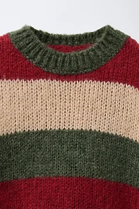 STRIPED KNIT SWEATER WITH WOOL