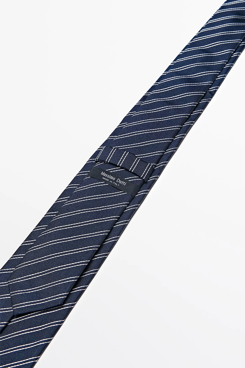 100% silk double stripe tie
