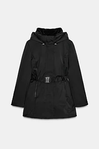 WATER AND WIND PROTECTION FUR-EFFECT PUFFER ANORAK