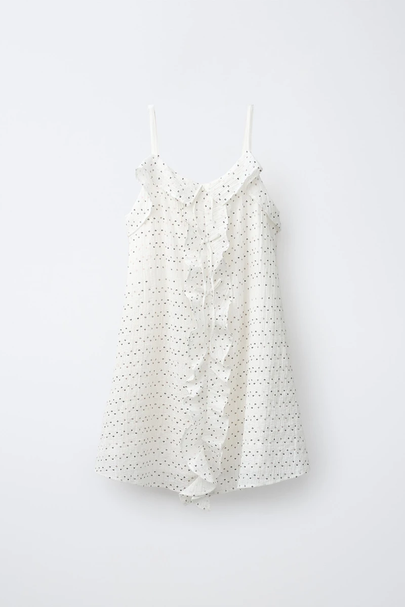 RUFFLED SEQUIN DRESS
