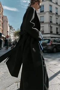 LONG BELTED WOOL COAT