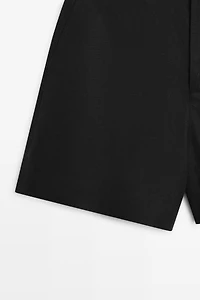 100% linen short Bermuda shorts