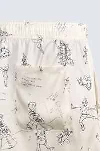 PETER PAN CHARACTERS SILK-VISCOSE SHORTS HARRY LAMBERT FOR ZARA