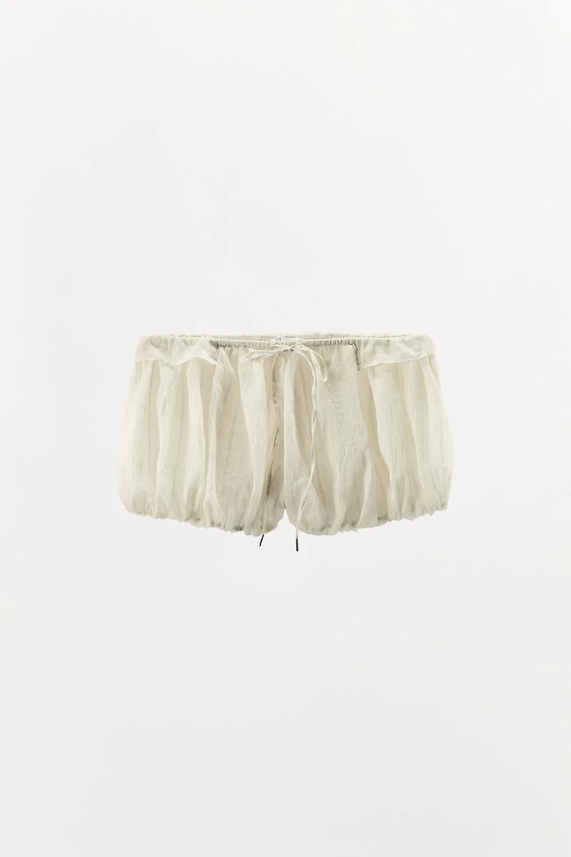 SHORT BLOOMER À RAYURES AVEC VOLANTS