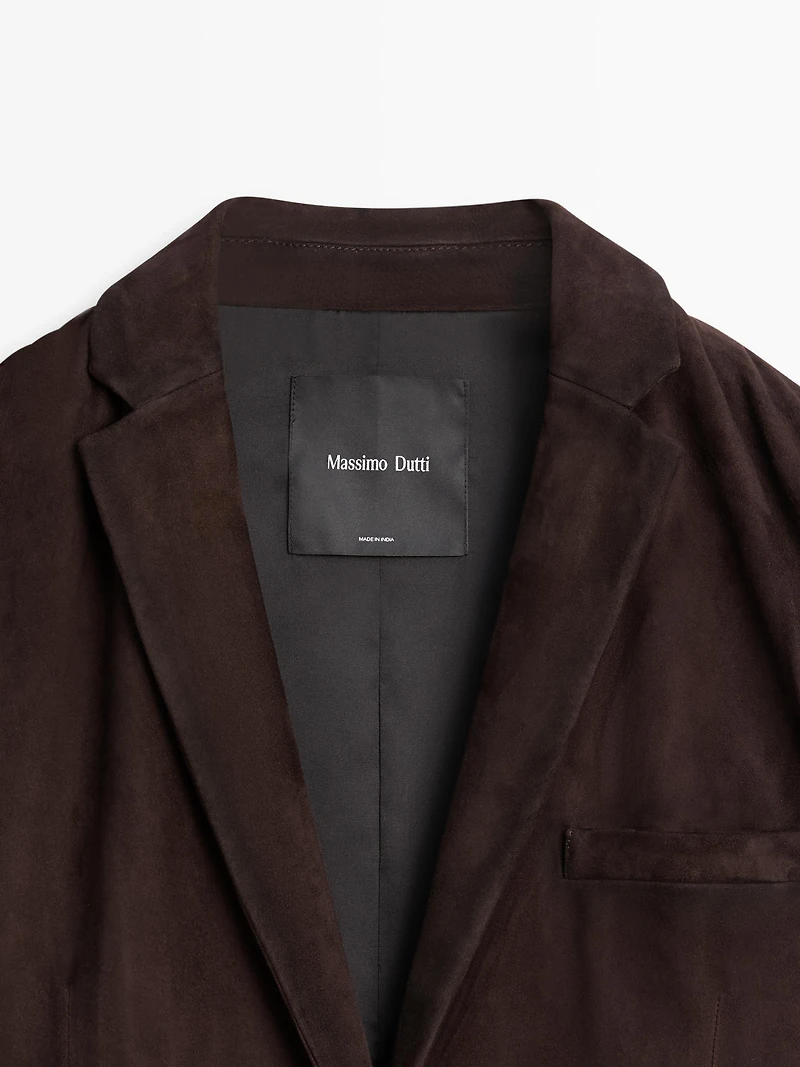 Blazer 100% cuir effet daim