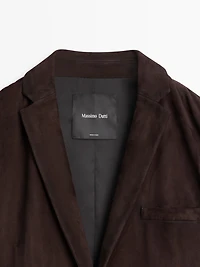 Blazer 100% cuir effet daim