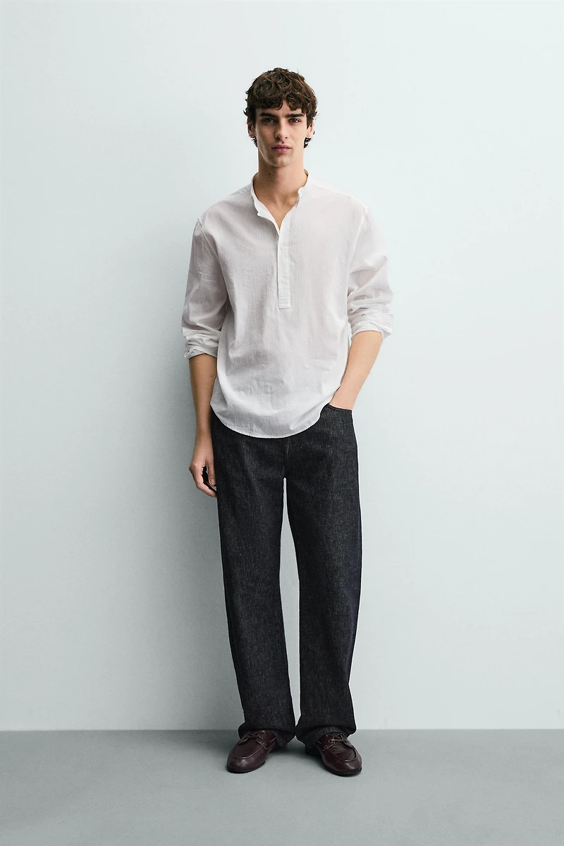 CHEMISE POLO EFFET FROISSÉ