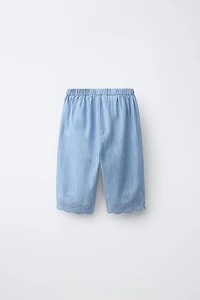 EMBROIDERED DENIM PANTS