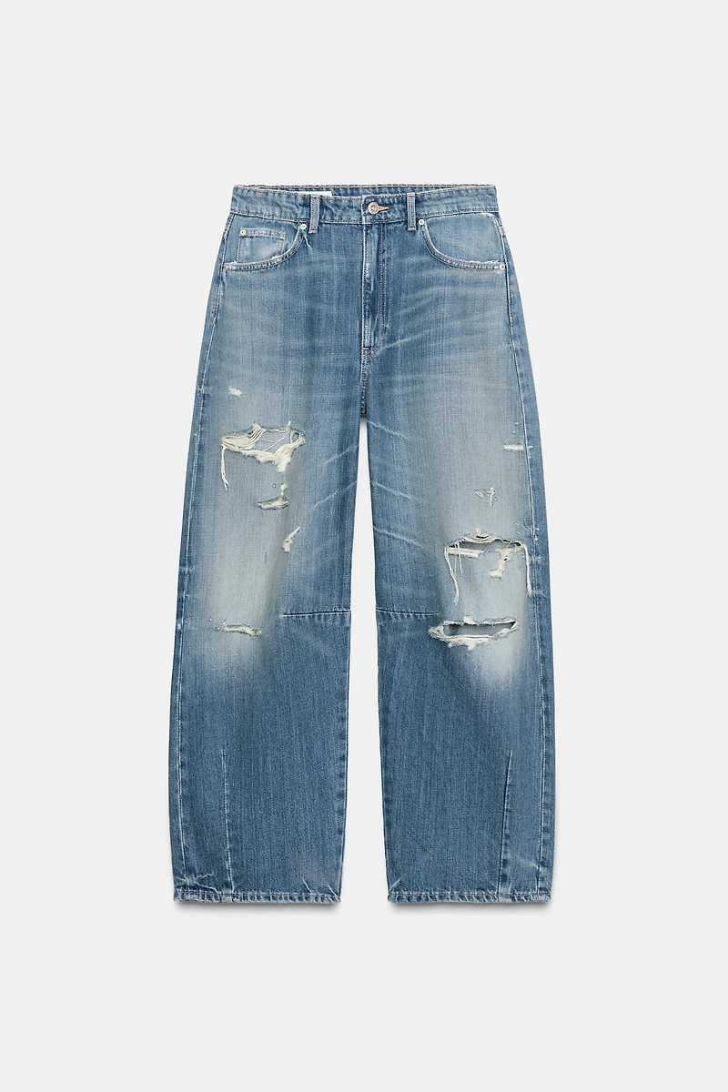 TRF MID-RISE BAGGY BALLOON JEANS
