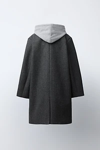 LONG COAT WITH REMOVABLE HOODIE