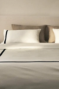 BORDERED SATEEN DUVET COVER
