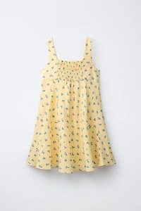 GATHERED FLORAL DRESS