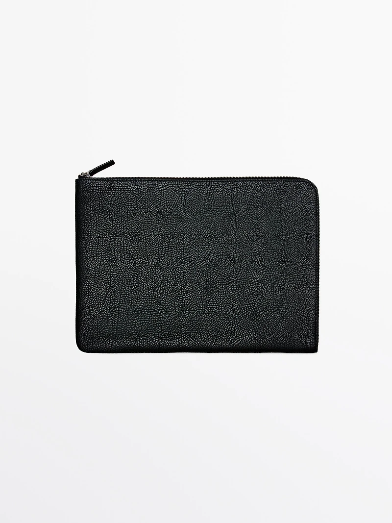 Nappa leather pouch clutch