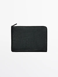 Nappa leather pouch clutch