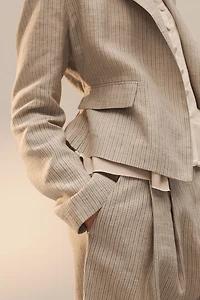 LIMITED EDITION STRIPED LINEN BLEND BLAZER