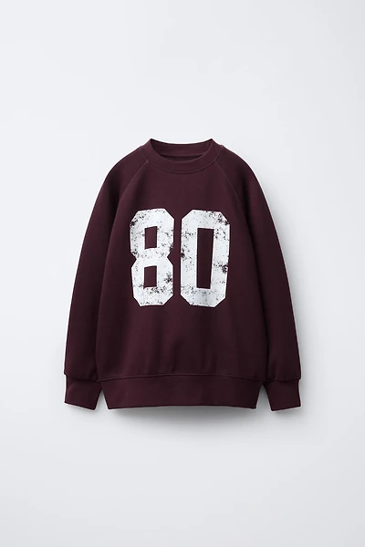NUMBER PRINT SWEATSHIRT