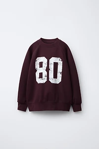 NUMBER PRINT SWEATSHIRT