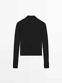 Cotton blend knit cardigan