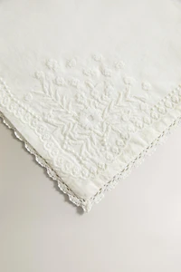 EMBROIDERED LACE TRIM COTTON CLOTHING BAG