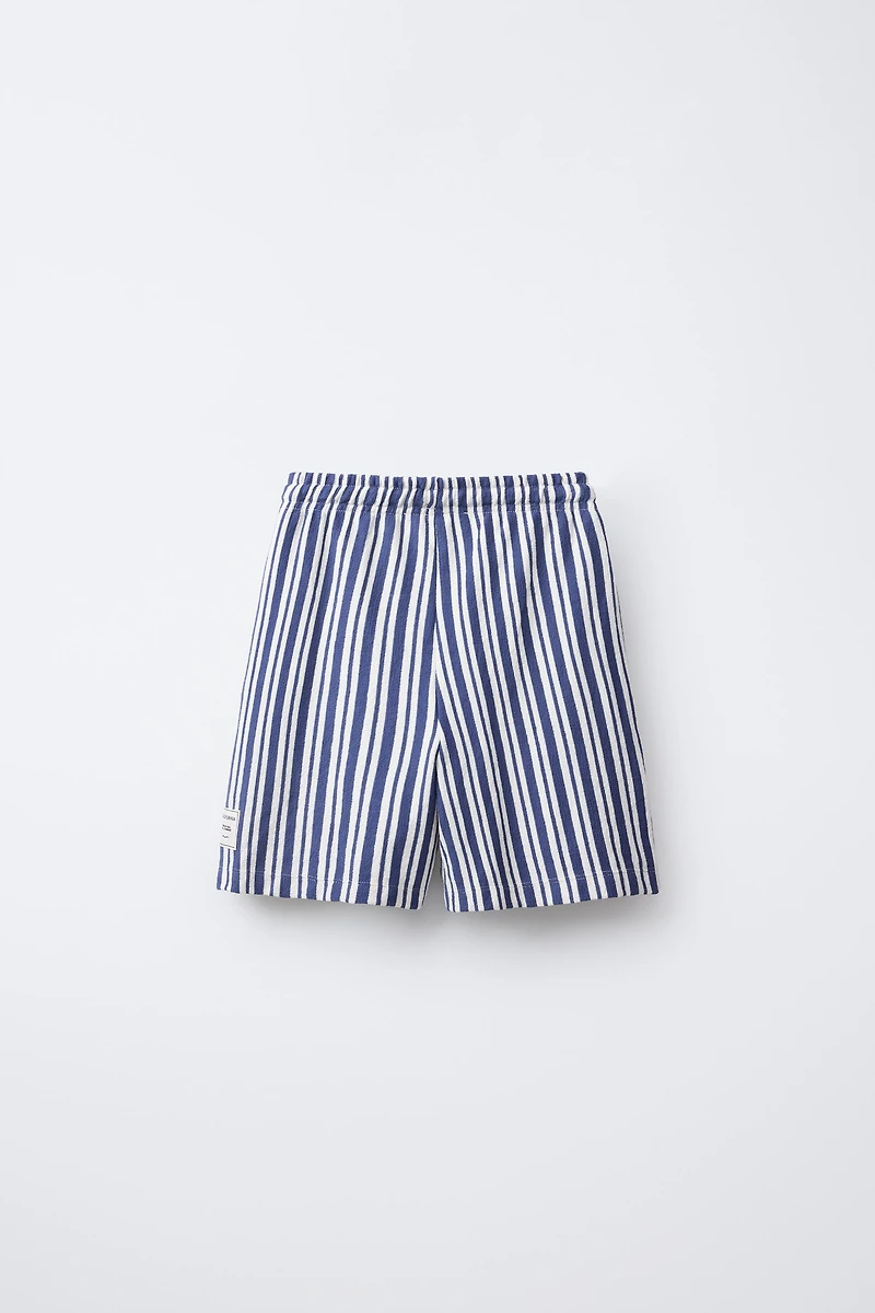 STRAIGHT STRIPED LABEL SHORTS