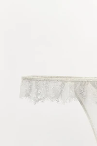 SILK BLEND LACE THONG