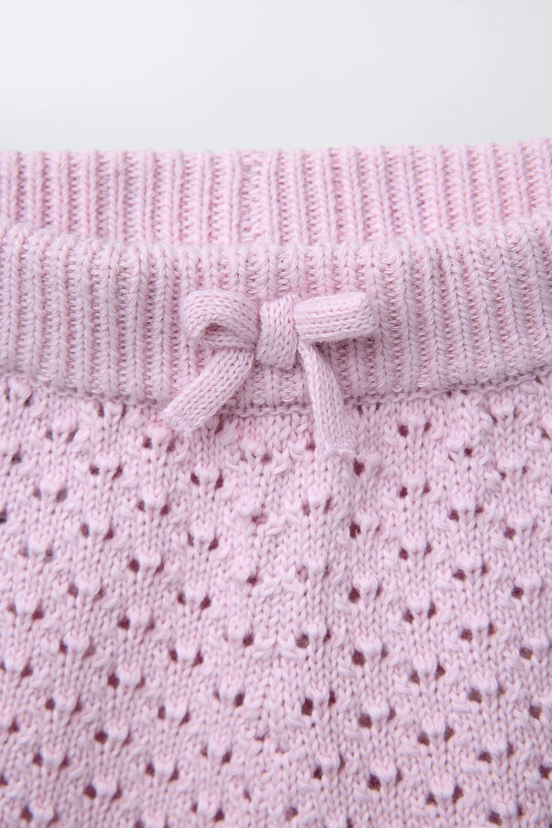 LACE TRIM KNIT SHORTS