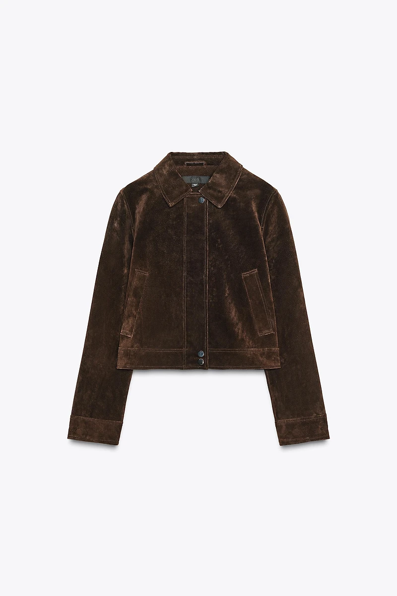 100% LEATHER SHORT JACKET