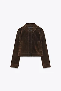 100% LEATHER SHORT JACKET