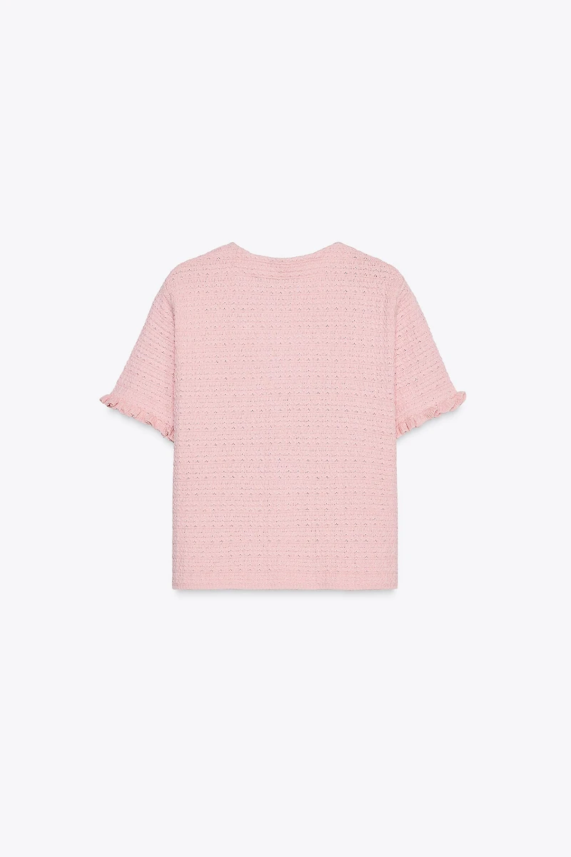 GILET EN MAILLE À VOLANTS