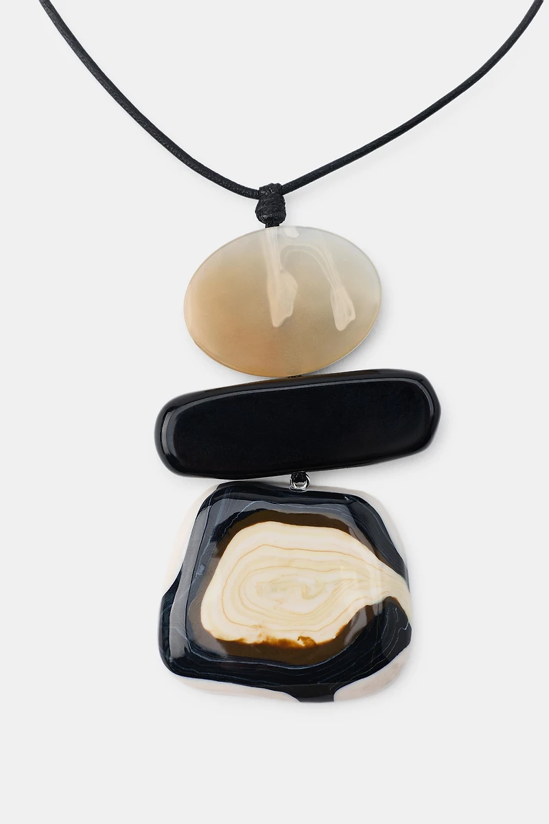LEATHER RESIN CORD NECKLACE